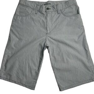 Lacoste Mens Shorts Striped Flat Front‎ Casual Gray Stripe Slim Fit Size 30